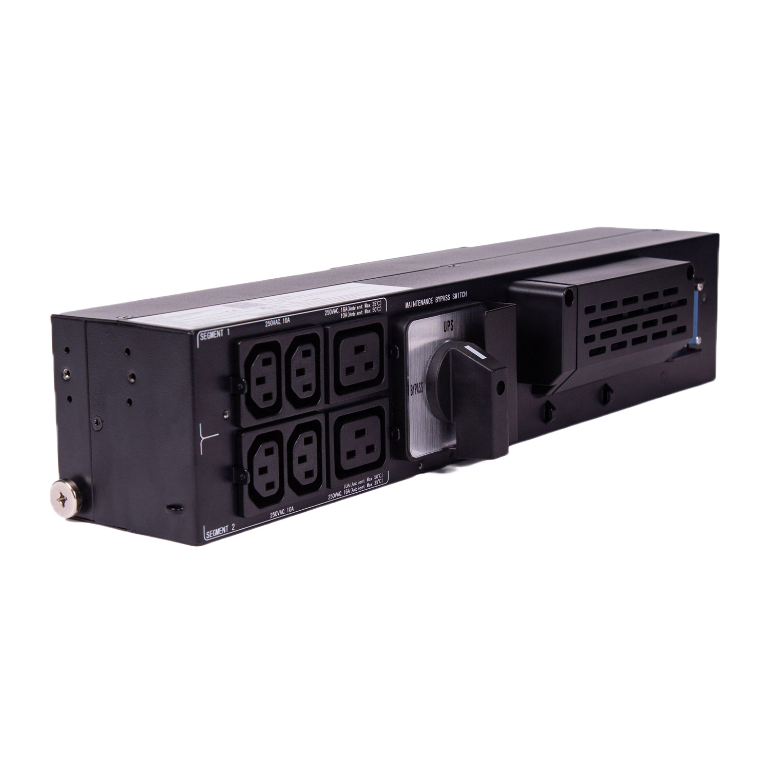 Uniti Power RMBYP6 Rackmount Bypass Panel 230V 32A; Hardwire Input & Output; (2) IEC-320 C19 Output; (4) C13 - 01